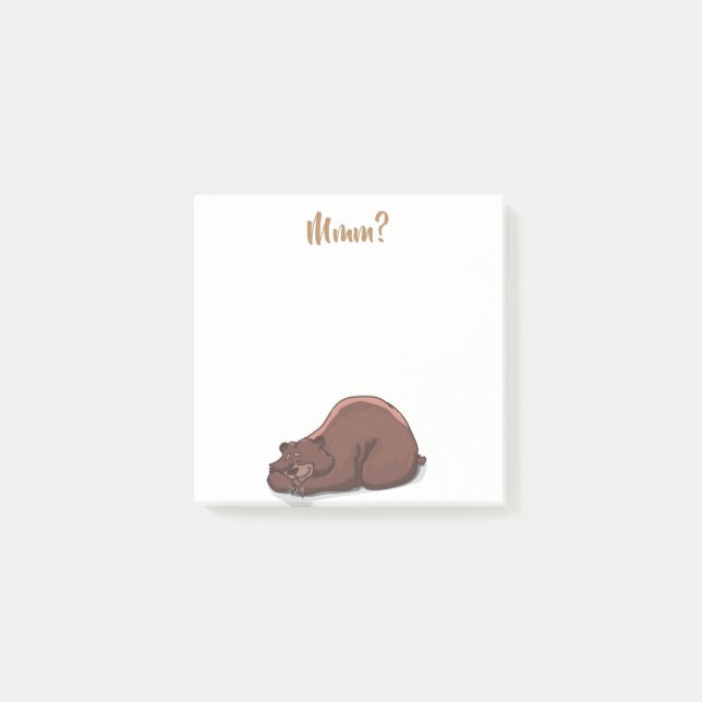 Mmm? //Schlafenbär Post-it Klebezettel (Vorderseite)