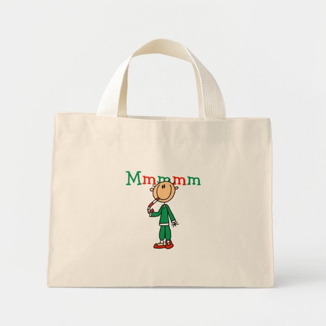 Mmmm Candy Canes Tshirts und Geschenke Mini Stoffbeutel (Vorne)