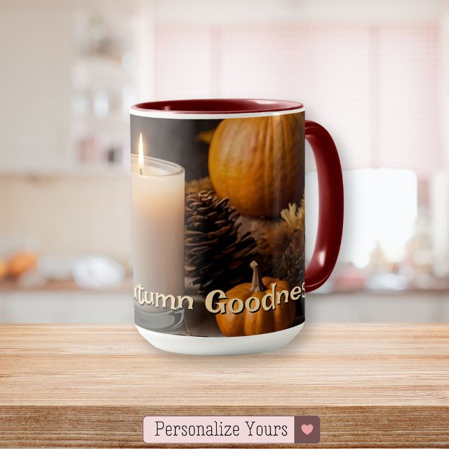 Mmmm Herbstgutheizung Personalisiert Herbstdenken Tasse (Mmmm Autumn Goodness Personalized Autumn-Themed Mug)