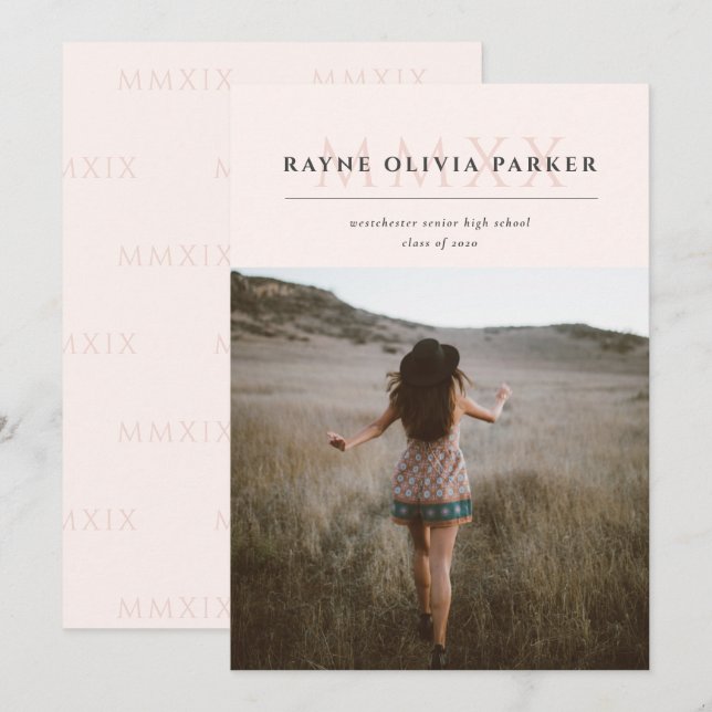 MMXX Roman numeral 2020 Abschluss Ankündigung (Vorne/Hinten)