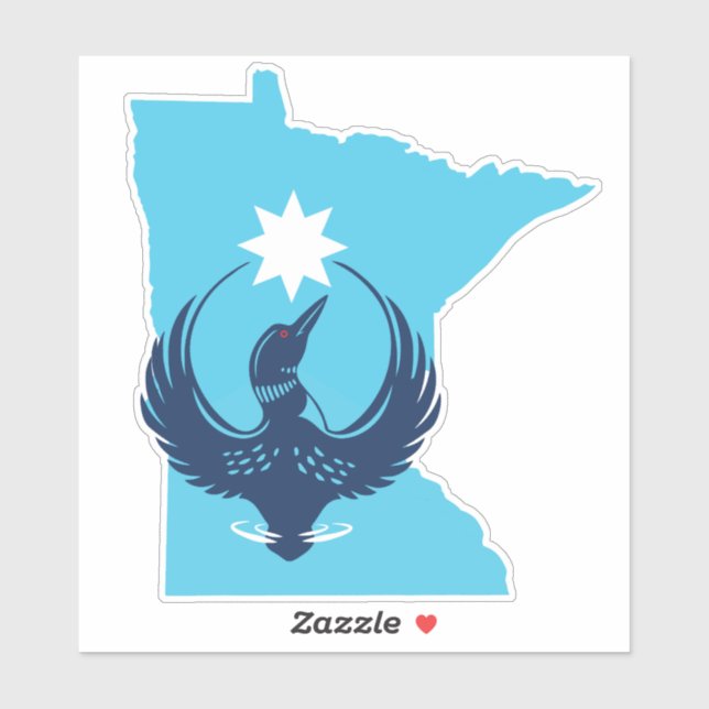 MN Loon Rising Aufkleber (Blatt)