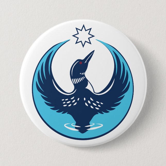 MN Loon Rising Button (Vorderseite)