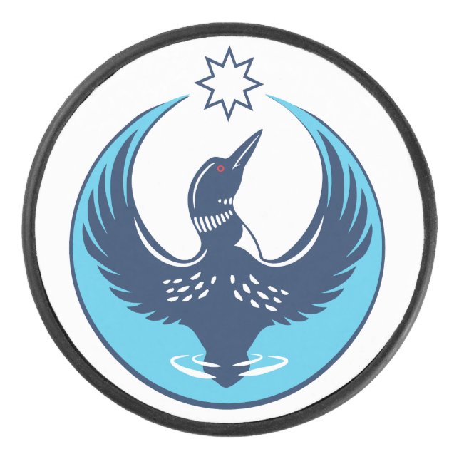 MN Loon steigt auf Eishockey Puck (Vorderseite)
