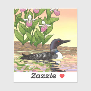 MN Staat Bird Blume Loon Lady Slipper Aufkleber
