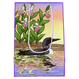 MN Staat Bird Blume Loon Lady Slipper Mittlere Geschenktüte
