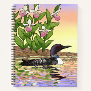 MN Staat Bird Blume Loon Lady Slipper Notizbuch