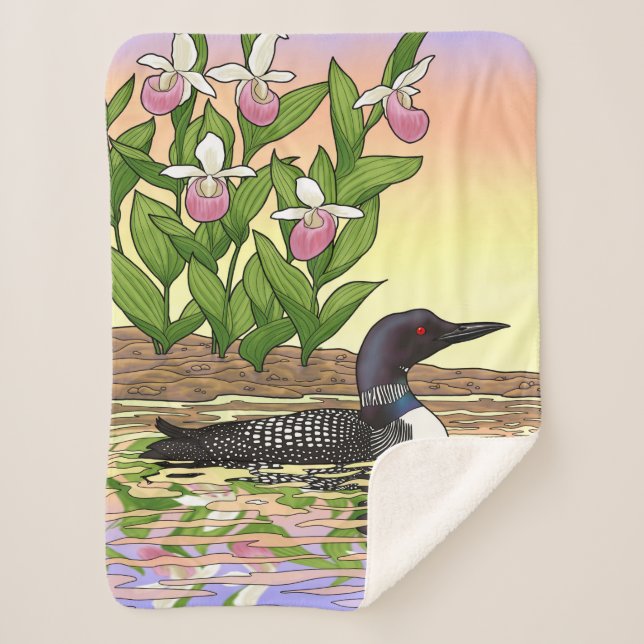 MN Staat Bird Blume Loon Lady Slipper Sherpadecke (Vorderseite)