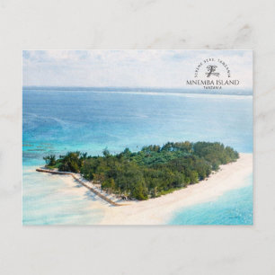 Mnemba-Insel, Tansania Wasserfarbe Küste Postkarte