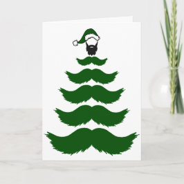 Mo Mustache Weihnachtsbaum Beard Man Topper Green Karte