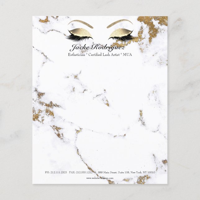 MOA Lashes Makeup Stylist Gold Marmor Flyer (Vorne)