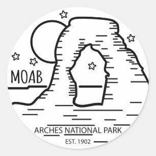Moab Arches National Park Utah Delikater Bogen Ret Runder Aufkleber