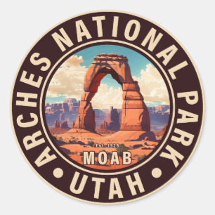Moab Arches National Park Utah Delikater Bogen Ret Runder Aufkleber
