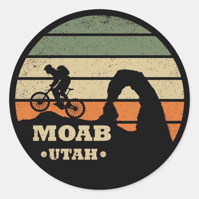 Moab mtb Mountainbike Runder Aufkleber (Vorderseite)