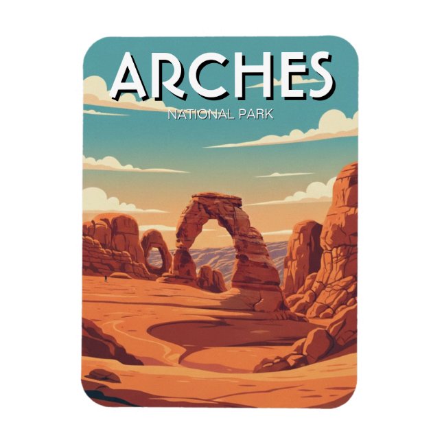 Moab Utah Arches National Park Delikater Bogen Magnet (Vertikal)