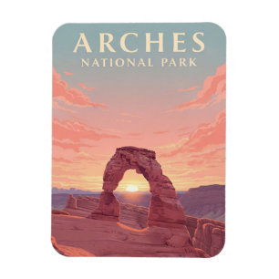 Moab Utah Arches Nationalpark Sunset Magnet