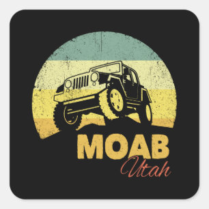 Moab Utah Geschenk für Off Roading - Utah Souvenir Quadratischer Aufkleber