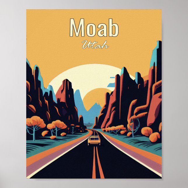 Moab Utah minimalistisches Vintag Art Poster (Vorne)