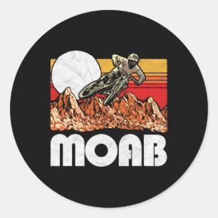 Moab Utah Mountainbiken Vintage Retro 80er Vibe G Runder Aufkleber