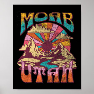 Moab Utah Natur Wandern Berge Outdoor Vintage Poster