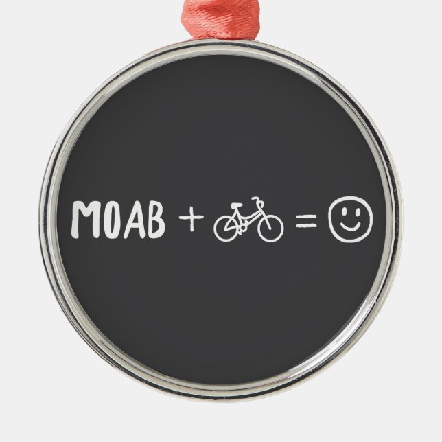 Moab Utah Plus Bikes Makes You Happy Ornament Aus Metall (Vorne)