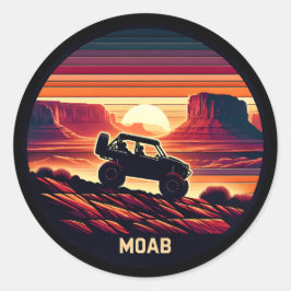 Moab Utah UTV Sunset Red Rocks Runder Aufkleber