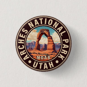 Moab Utah Vintag Sunset Arches Adventure Outdoor Button
