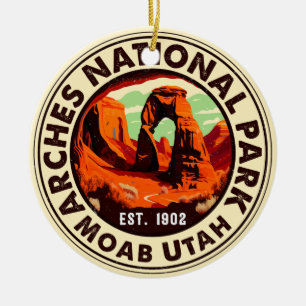 Moab Utah Vintag Sunset Arches Adventure Outdoor Keramik Ornament