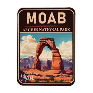 Moab Utah Vintag Sunset Arches Adventure Outdoor Magnet