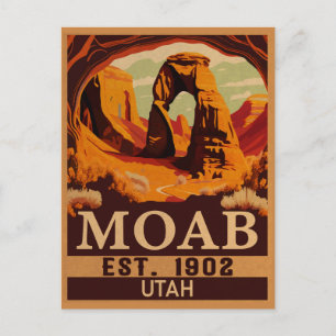 Moab Utah Vintag Sunset Arches Adventure Outdoor Postkarte