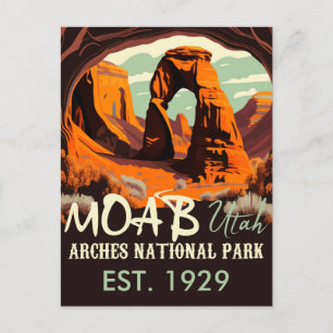 Moab Utah Vintag Sunset Arches Adventure Outdoor Postkarte