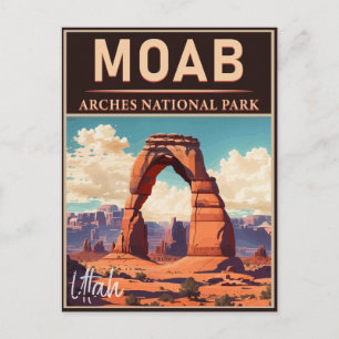Moab Utah Vintag Sunset Arches Adventure Outdoor Postkarte