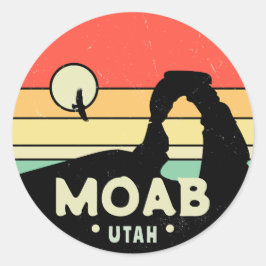 Moab Utah Vintag Wüste Sunset Retro Souvenir 60er Runder Aufkleber