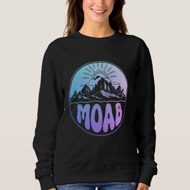 Moab Utah Vintage Berge Retro Sweatshirt (Vorderseite)