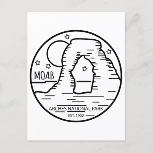 Moab Utah Vintage-Minimalist-Abenteuer Arches Postkarte