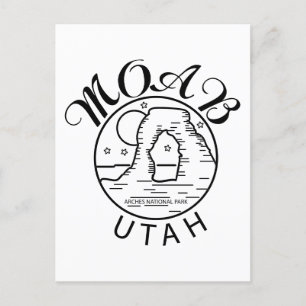 Moab Utah Vintage Minimalist Arches Abenteuer Postkarte