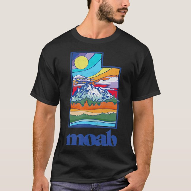 Moab Utah Vintage Natur Außengrafik T-Shirt (Vorderseite)