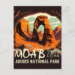 Moab Utah Vintage-Sonnenuntergang Arches Abenteuer Postkarte