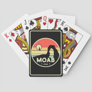 Moab Utah Vintage Wüstenuntergang Retro Andenken 6 Spielkarten