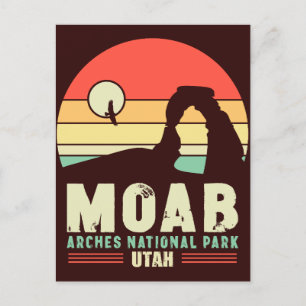 Moab Utah Vintage Wüstenuntergang Retro-Souvenir 6 Postkarte