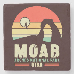 Moab Utah Vintage Wüstenuntergang Retro-Souvenir 6 Steinuntersetzer