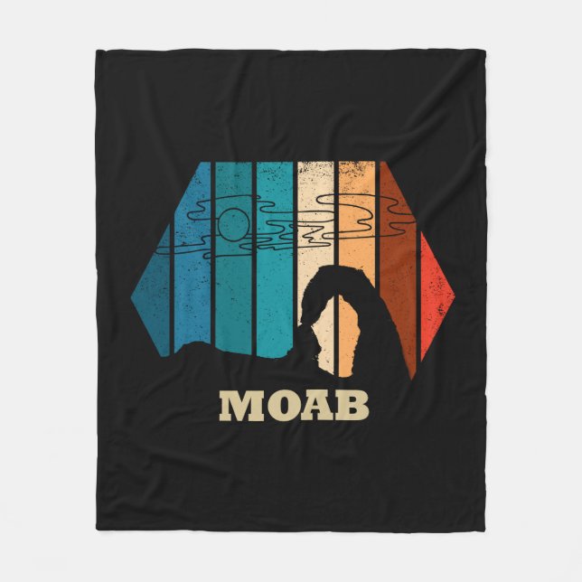 Moab Utah Vintager Sonnenuntergang Arches National Fleecedecke (Vorderseite)