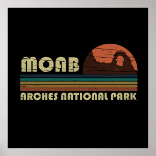 Moab Utah Vintager Sonnenuntergang Arches National Poster