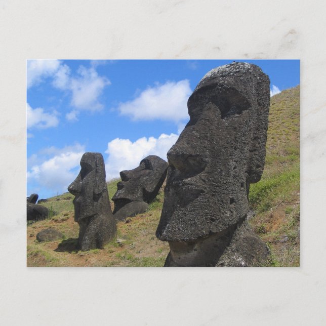 Moai auf der Osterinsel Postkarte (Vorderseite)
