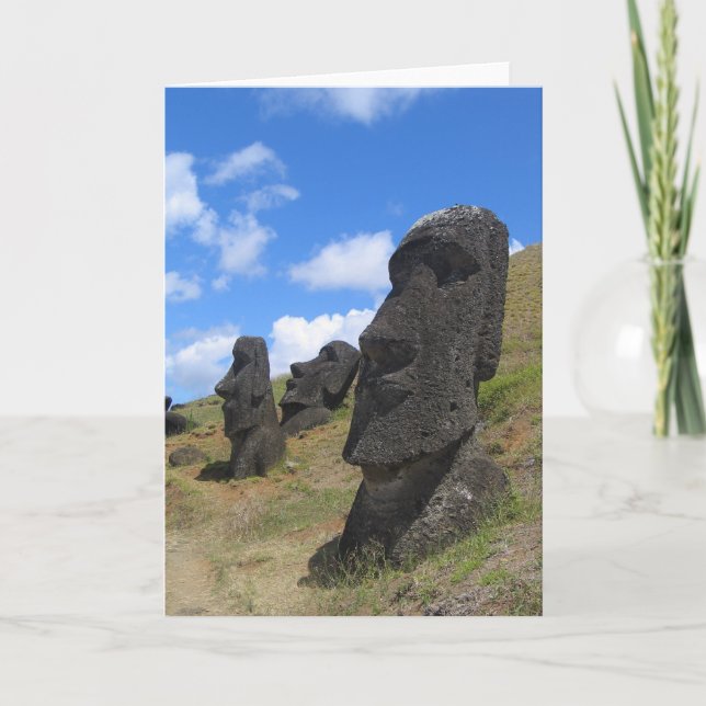 Moai auf Osterinsel Feiertagskarte (Vorderseite)