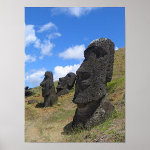 Moai bei Rano Raraku, Osterinsel Poster