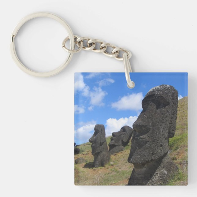 Moai bei Rano Raraku, Osterinsel Schlüsselanhänger (Vorderseite)