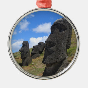 Moai bei Rano Raraku, Osterinsel Silbernes Ornament