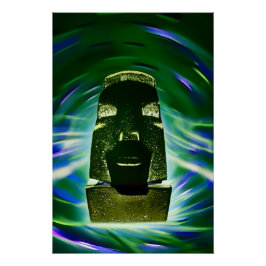 Moai Boat Poster