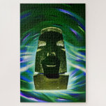 Moai Boat Puzzle<br><div class="desc">Moai Boat. 2023, Ken Gage. Digital art: pop surrealism.</div>
