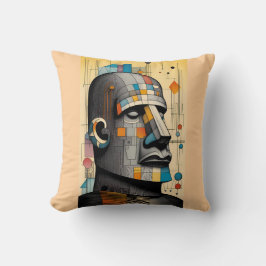 Moai - Ken Gage Tiki Art Kissen
